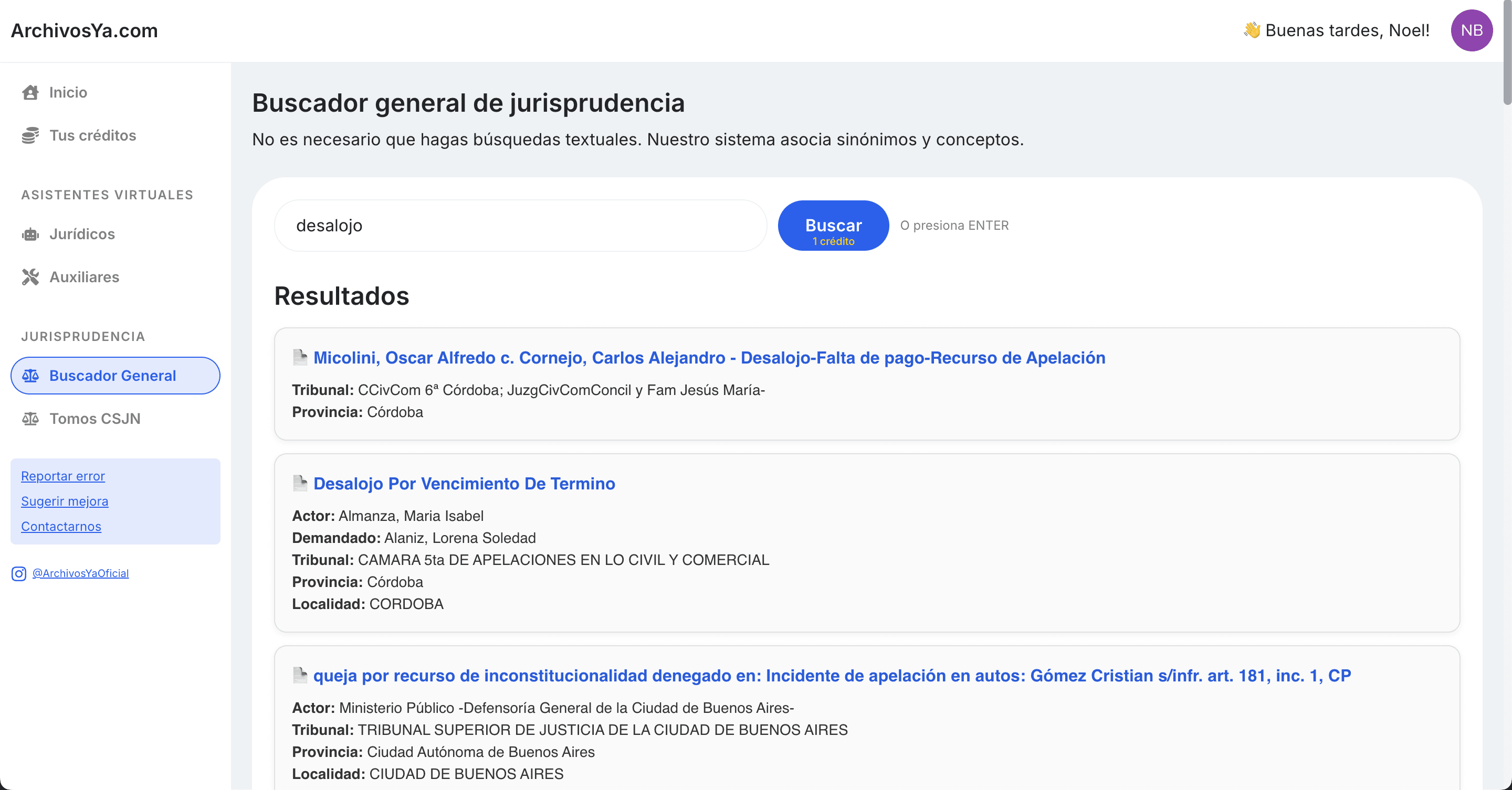 Resultados del Buscador de Jurisprudencia